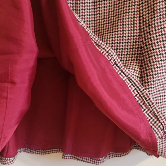 Mexx Frill Pink Black White Tweed Skirt Side Zip Slip Luxury Woman Size 8 NWOT - Picture 4 of 7